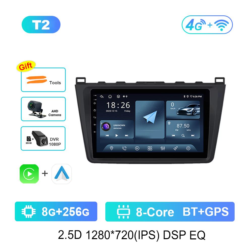 GPS Navigation Android Car Radio Multimedia Video Player for Mazda 6 GH 2007 - 2012 Bluetooth DSP Stereo HD Touch Screen 4G WiFi