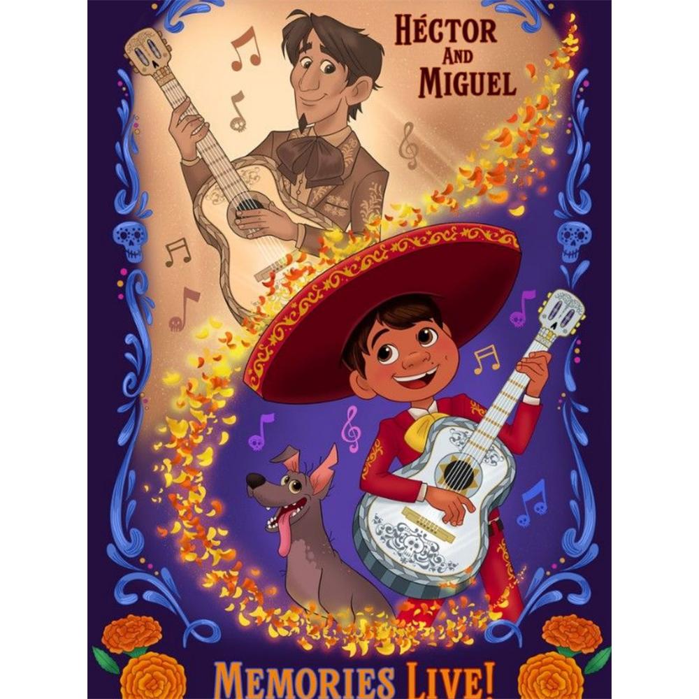 

Disney Diamond Painting Cartoon Coco Illustration Handmade DIY Cross Stitch 5D Full Diamond Mosaic Home Room Decoration Round 20x30cm