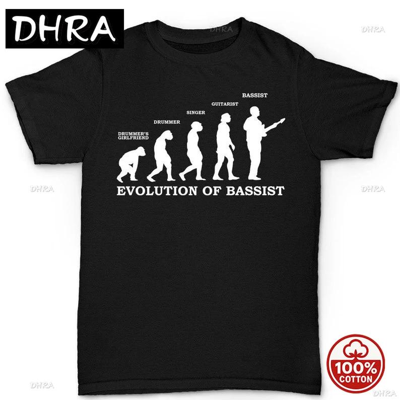 Unisexs Evolution of Bassist Bass Guitar Funny Musician T Shirt Tee Top Tshirt Daily Wear Chill Comfy Casual Top Funny Cotton Tee S