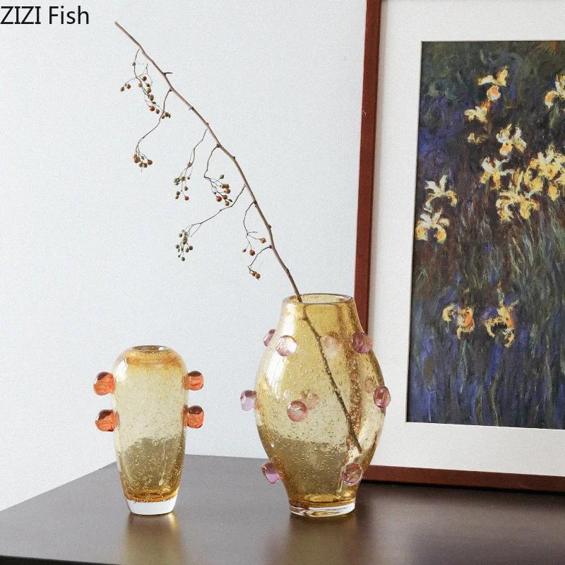 Creative Bubble Decorative Glass Vase Hydroponics Flower Pots Desk Decoration Artificial Flowers Vases Room Aesthetic Decor