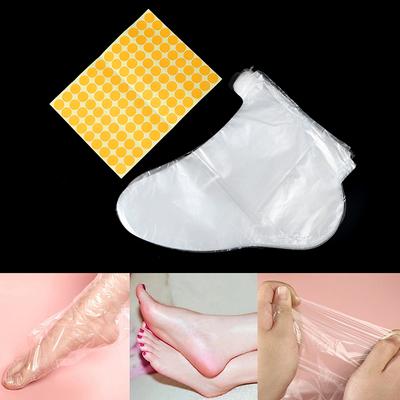 100 Adet Şeffaf Plastik Tek Kullanımlık Banyo Astarı Ayak Pedikür Spa Balmumu Kapak Çanta Çorap