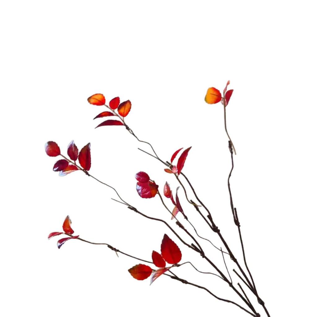 Simulated Autumn Leaves Branch: Green Plant Home Decor & Photography Display