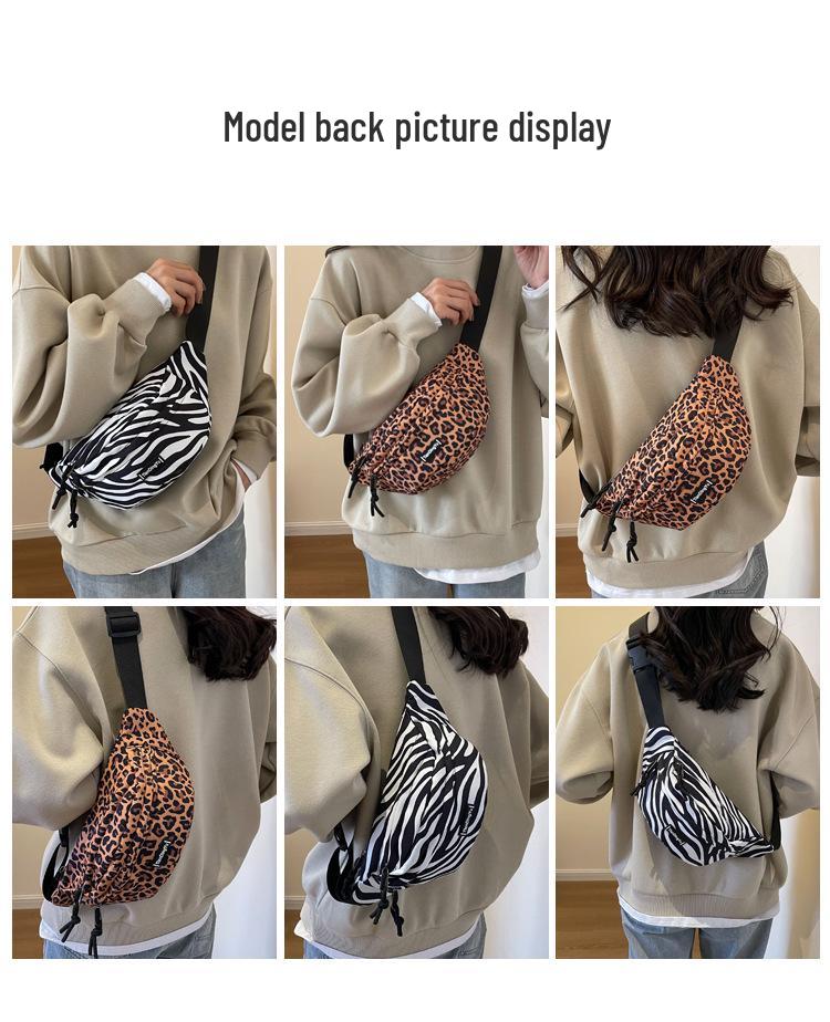 Women's 2024 Leopard Print Crossbody Chest Bag – Stylish Korean Design, Versatile for Waist or Shoulder Wear
