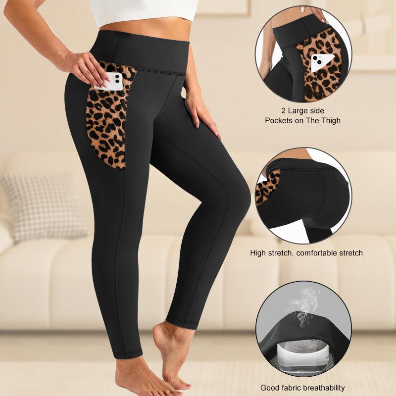 

Plus Size Yoga Pants with Leopard Print High-waisted Sexy Running Sports Tight-fitting Pants for Women with Butt-lifting Sweat-wicking Base Layers. 5XL
