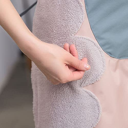 HUQIDAO Waterproof Apron Set of 2, Neck-Hanging Cafe Apron, Stylish H-Shaped Apron with Pockets, Adjustable, Solid Color, Cafe Style, Unisex (Pink and