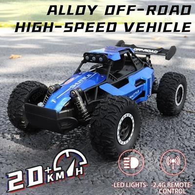 Nové RC auto 1:16 2WD s LED světlem 2.4G 20KM/H vysokorychlostní terénní lezení auto na dálkové ovládání hračka narozeninový dárek pro chlapce a dívky děti