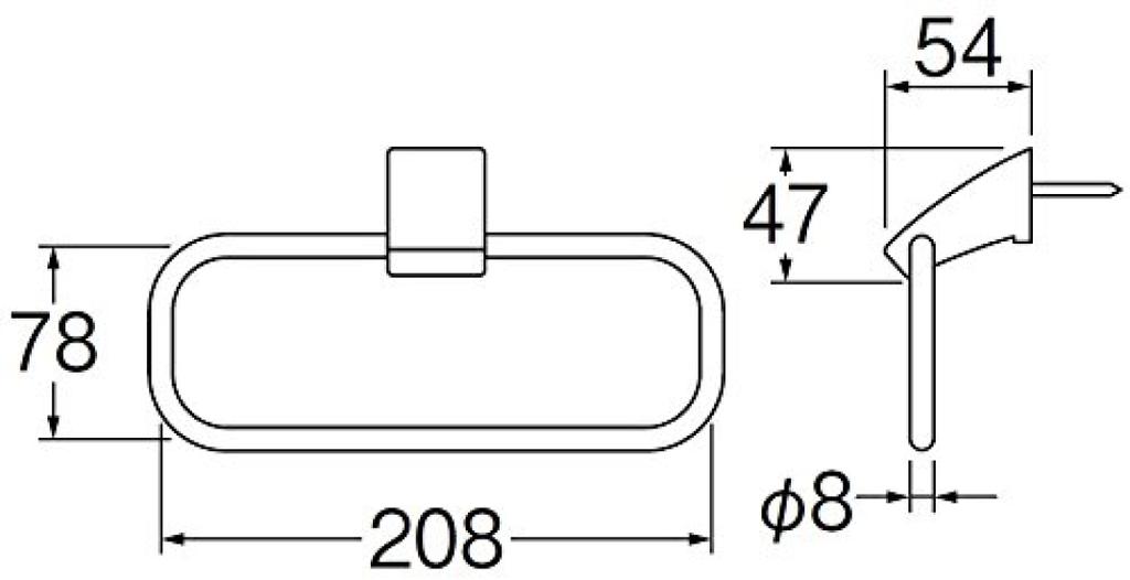 SANEI Towel Ring with Screws, Silver, W5701-C