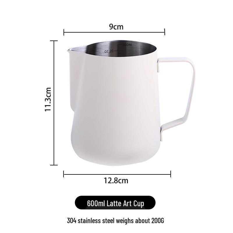 Pin Chuang 304 Stainless Steel Latte Art Cup with Scale, Pointed Spout, and Thickened Milk Frothing Design