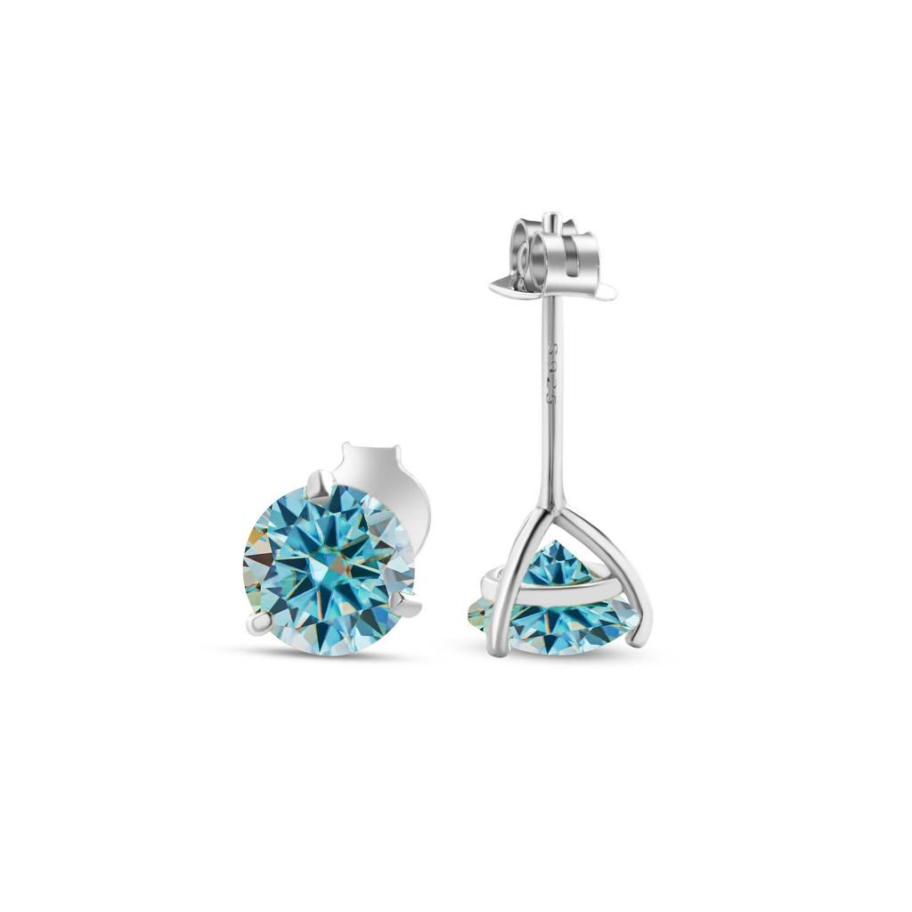 0.5/1 Carat *2 Moissanite S925 Silver Stud Earrings Sparkling Wedding Jewelry Gift, Classic & Stylish Festival Gift