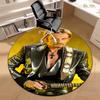 1pc Legendary idol Johnny Hallyday Round carpet Painted Printed circular carpet, home door mat, outdoor travel protection carpet