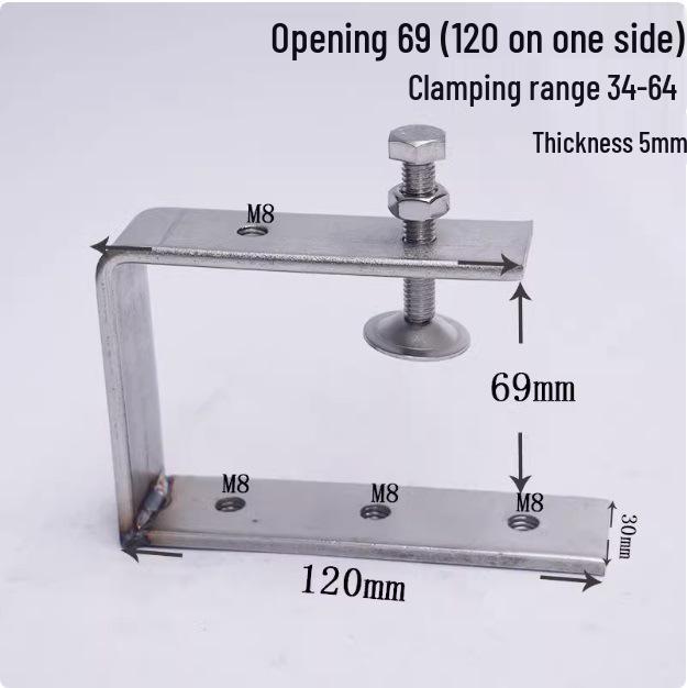 C304 Tiger Claw U-Shaped Stainless Steel Pipe Clamp
