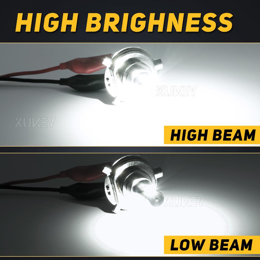 H4 9003 HS1 LED Headlight Bulbs Replacement Upgrade Bulb 6000K White for Car ATV UTV Motorcycle H4 Hi/Lo Beam Lights Fanless