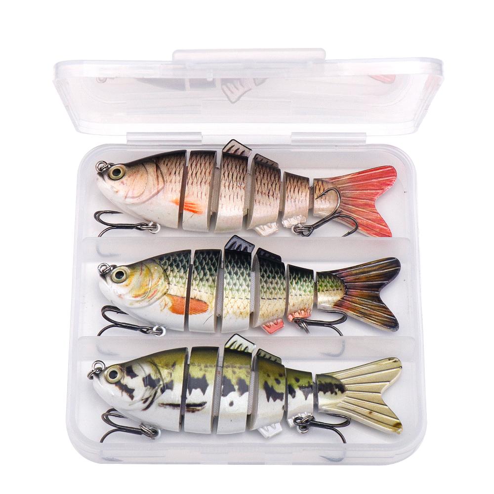 Set of 3 Artificial Baits Kit 10cm 17g Sinking Swimbait Crankbaits Premium Wobbler Lures for Pike Fishing