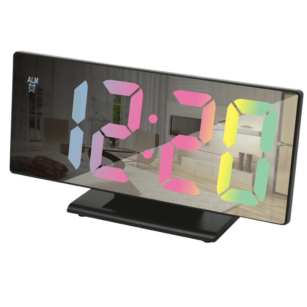 Spot new color display mirror large screen LED electronic clock multi-function digital alarm clock