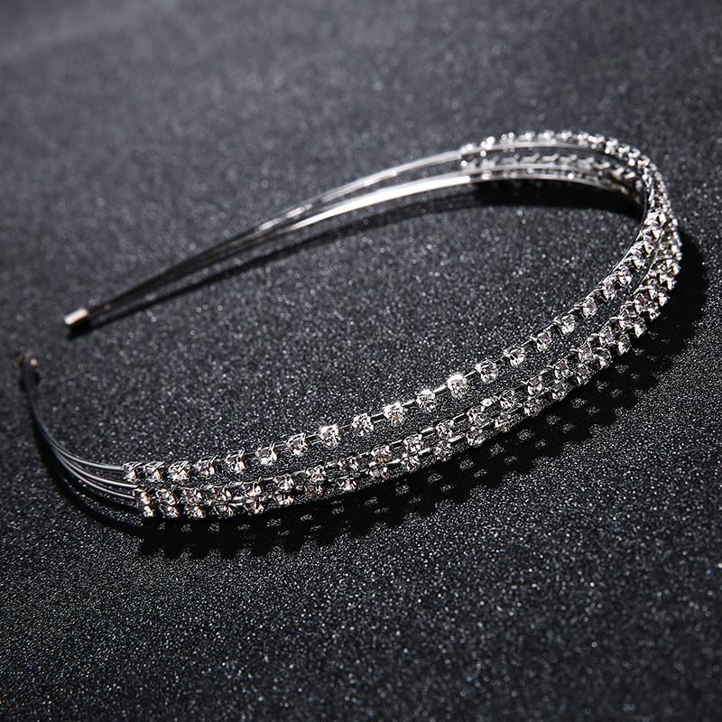 Womens Triple Layer Rhinestone Hairband Headband Birthday Party Daily Wear Fashion Accessory