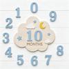 Natural Wooden Baby Monthly Milestone Marker Set Cloud Shape Number Cards for Newborn Keepsake Photography Baby Shower Gift