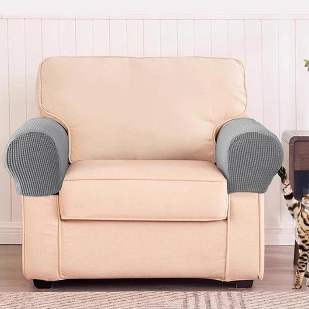 2Pcs Anti-Slip Jacquard Sofa Arm Covers Dust-Proof Armchair Slipcovers  Household
