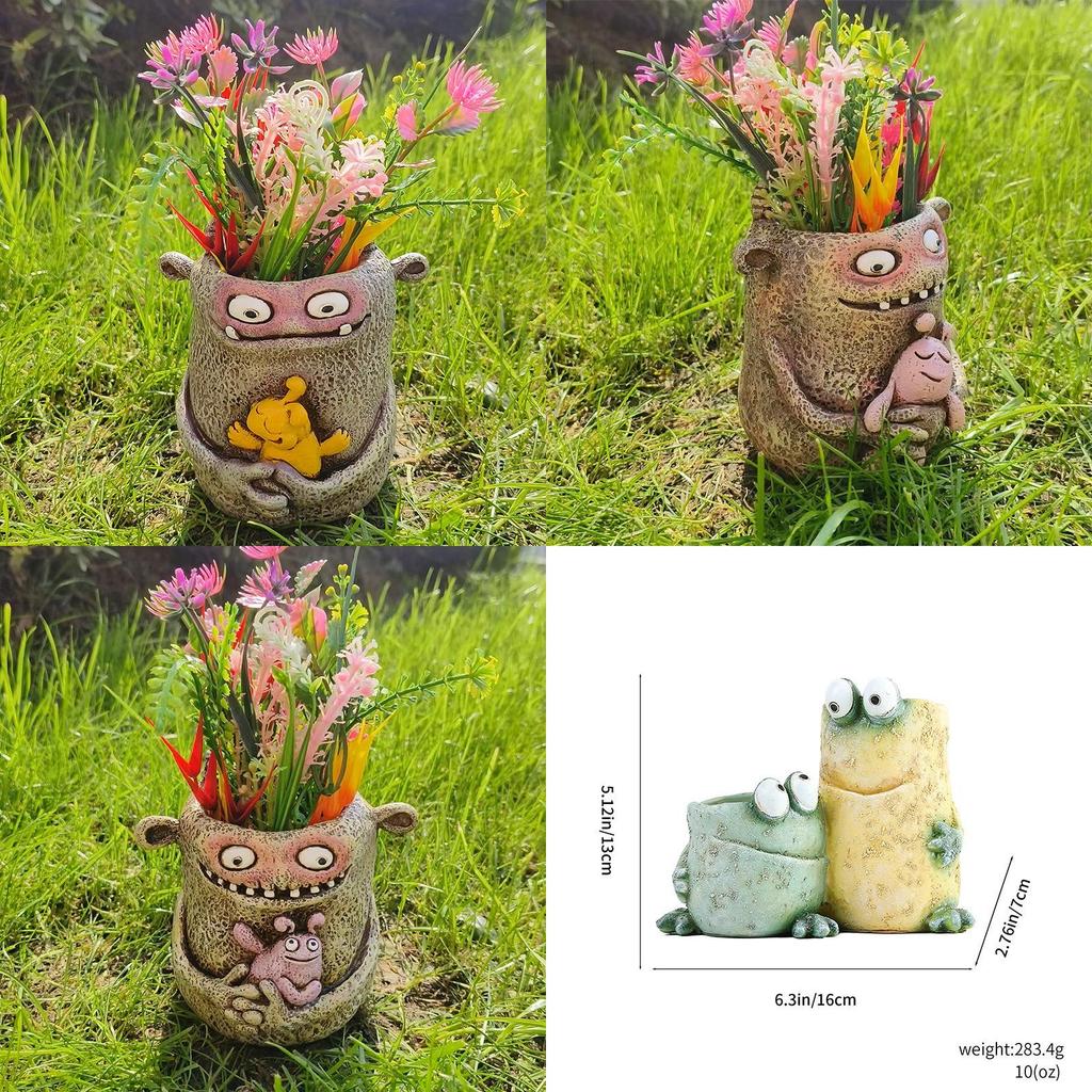 Cartoon Frosch Harz Dekoration Kreativ Lustig Haus Garten Pflanzgefäß Für Kinder Und Erwachsene