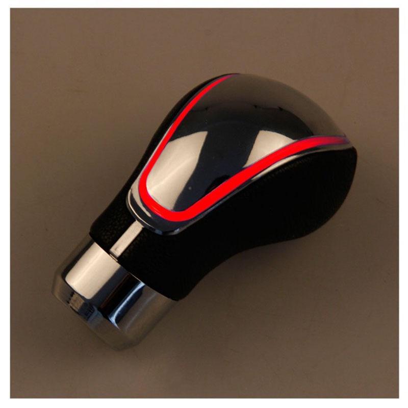 

Автомобильная ручка рычага переключения передач из искусственной кожи PU со светодиодной подсветкой, активируемой касанием красный