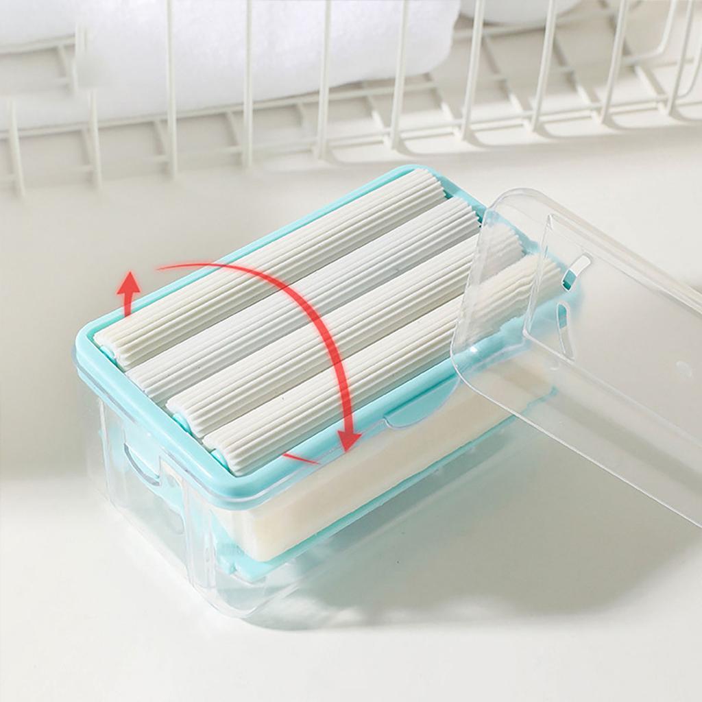 Soap Dish Soap Rack Storage Box With Brush Lid Hands-Free Laundry Tool Portable Foaming Box