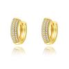 Inlaid Zircon Copper Ear Buckle, Electroplated Real Gold Creative Temperament Earrings 3 Pairs Of Earrings Set