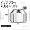10 PCS 1/2-20 Inch Lug Nuts, 509 Trailer Lug Nuts Open End Acorn Lugs, Zinc Plated Wheel Tire Lugs Replacement For 1/2" Wheel Lug Studs Dexter EZ