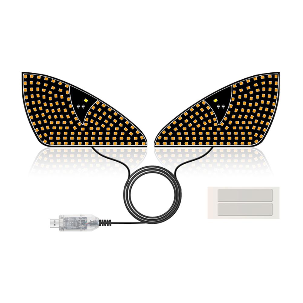 2Pcs Car LED Eyes Type Light Rear Window Warning Light Red Devil Eye Interior Atmosphere Light Auto Decoration Accessories