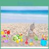Colorful Plastic Beach Toy Set For Kids Featuring Sand Tools Buckets And Shovels