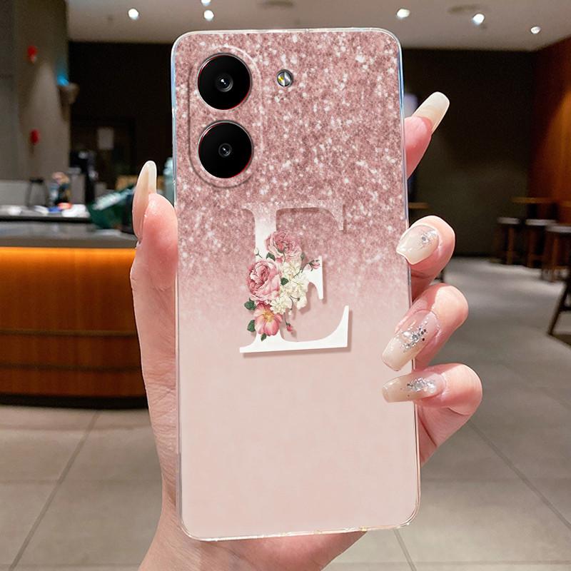 Couple Phone Case For Xiaomi Redmi Turbo 5 /Xiaomi Poco X8 Pro 5G Lucky Letter Flower Pattern Clear TPU Anti-scratch Soft Casing