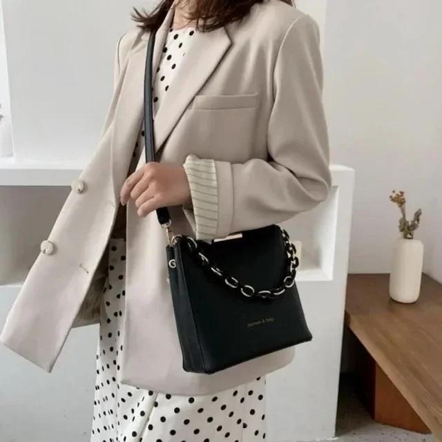Solid PU Leather Bucket Bag for Women Crossbody Bag Simple Versatile Wallet for Small Changes New Summer Fashion Trend