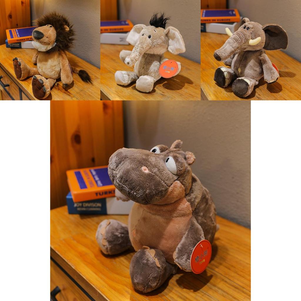 Adorable Jungle Animal Plush Toy Collection Featuring Tiger Lion Elephant Monkey And Giraffe With Soft Short Plush Design For Kids And Collectors