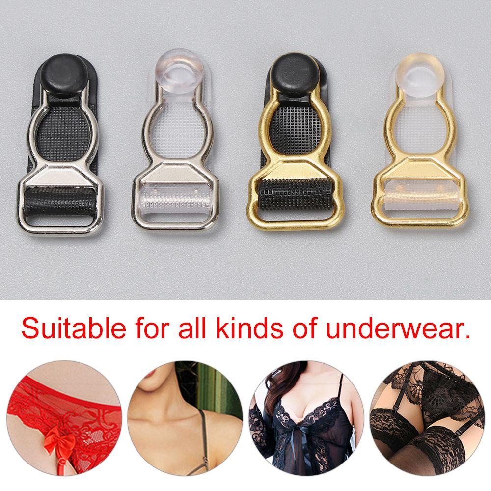 10/12 mm 10 Pcs Rubber+Metal Black Corset Leg Garter Belt Clip Hooks Adjusting Suspender Ends Buckles Hosiery Stocking Grips