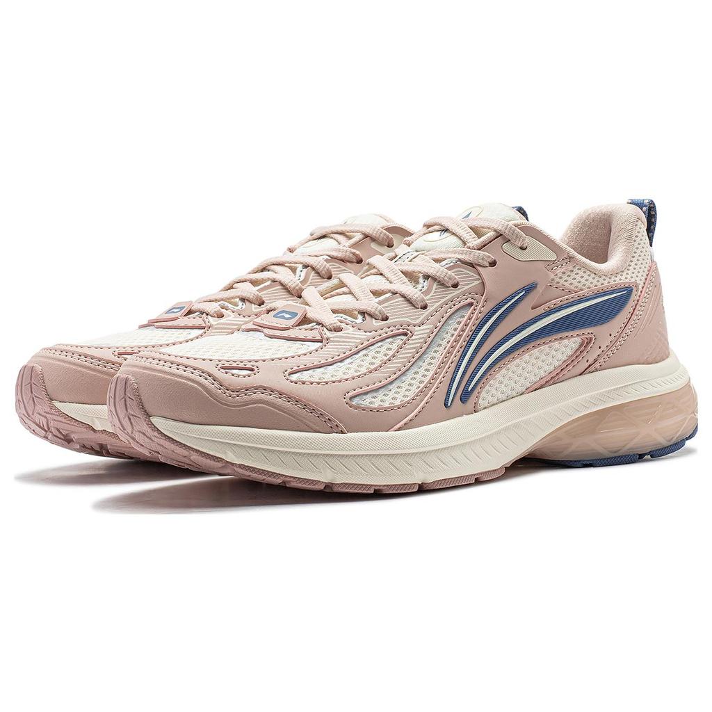 New LiNing Feather V2 Cushioned Slip Resistant Abrasion Resistant Low Top Running Shoes Women's Tea Orange Pink ARXT022-6