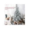 HOMCOM Sapin de Noël 180 cm, avec neige artificielle, ignifuge, montage et démontage rapides, base métallique