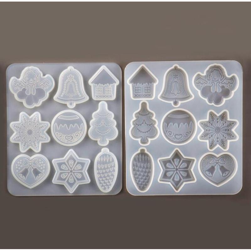 DIY Kristall Epoxidharz Form Weihnachtsbaum Schneeblume Elch Anhänger Form