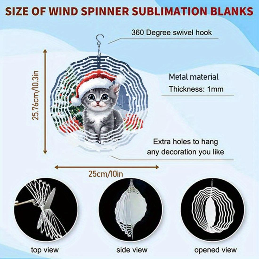 

Kaijit - 1 шт. Рождественский котенок узор мандала вращающаяся музыка ветра - Подвесное украшение на все сезоны - Универсальное украшение для сада