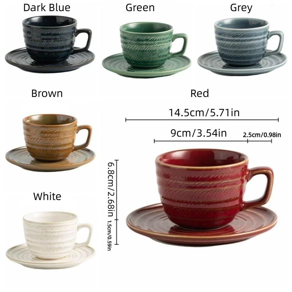 Elegant Cappuccino Cups Embossed Floral Latte Cup Creative Coffee Mugs Cafe