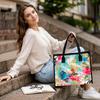 Colorful Floral Art Tote Bag Fashion Large Capacity Casual Outdoor Daily Commute Handbag for Women