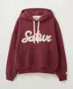 Lugo Denim Patch Hoodie Burgundy
