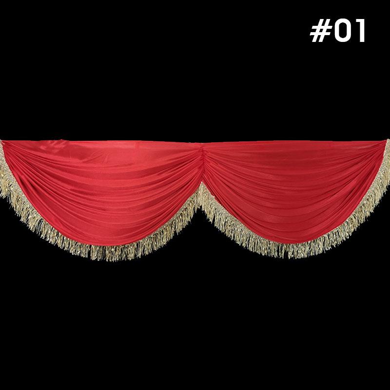 5M Wedding Party Background Drapes Valance Panel Hotel Backdrop Curtain Swag Stage Decor Curtain Head Drapery Ice Silk Swag