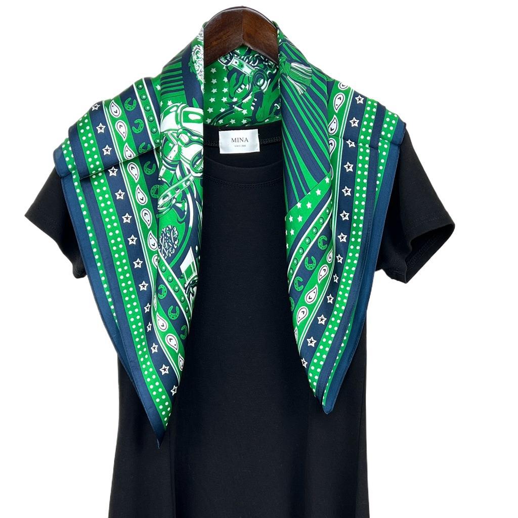 Pañuelo Cuadrado de 70 cm Pañuelo de Seda Accesorios para Mujer Pañuelo de Decoración Profesional Pañuelo Casual de Verano con Protección Solar Pañuelo para la Cabeza