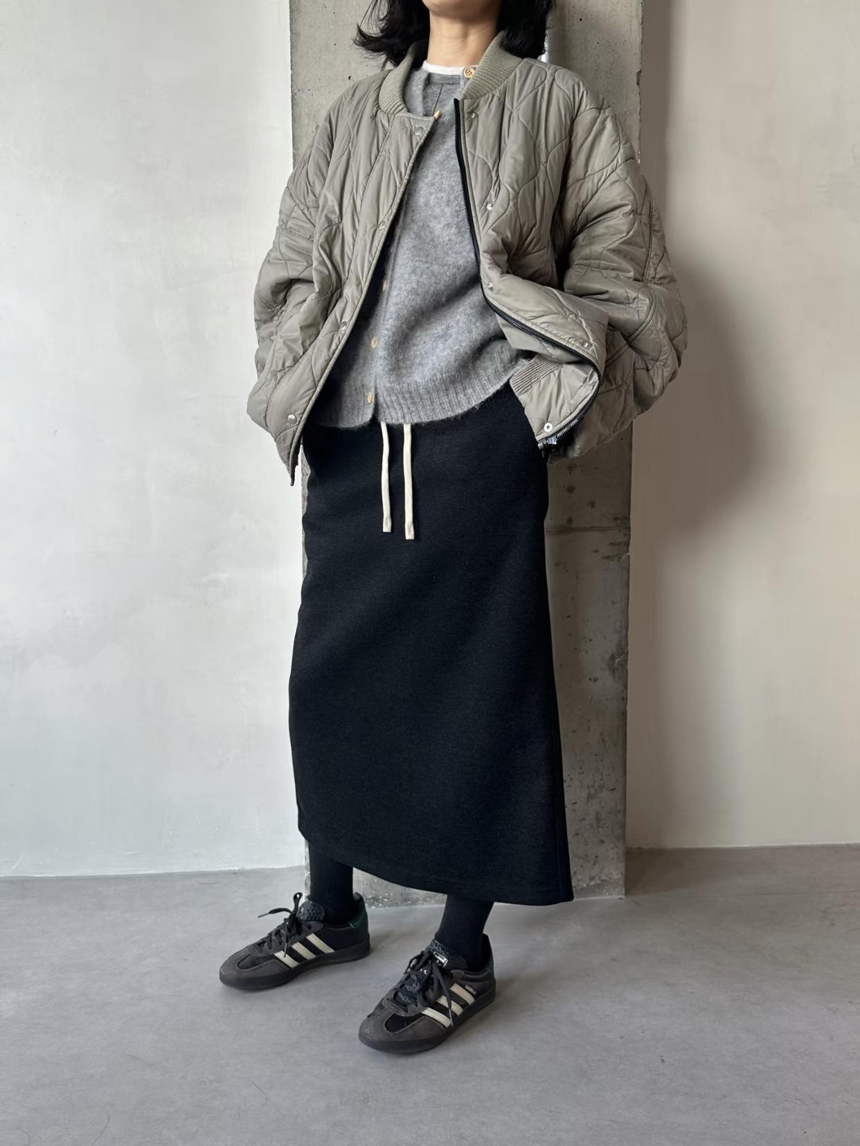 BE1111B Korean Denim-Style Knit Windproof Half Skirt Large лазурь