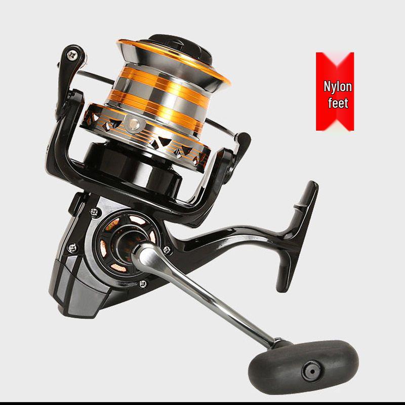 Úhlový naviják s dlouhým náhozem, celokovová cívka, tyč cívky, model 9000-12000