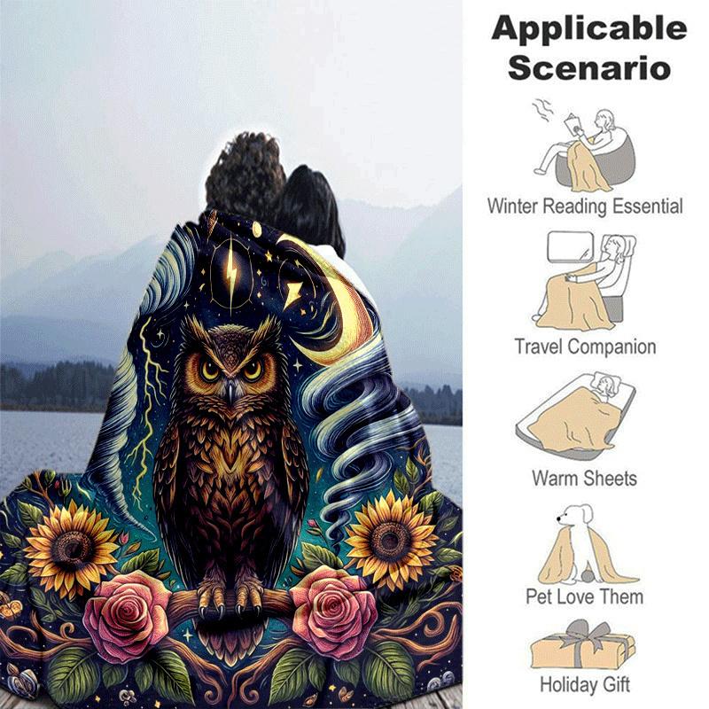 1pc Eagle Printing Lightweight Flannel Blanket, Comfortable and Warm Blanket, for Camping Sofa Bed and Couch Office, in All Seasons