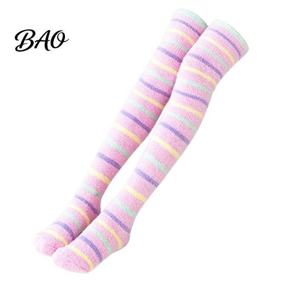 Warme Wintersocken 1 Paar Damen Oberschenkelhoch für den Winter, Verdickte Korallenfleece Bein Samt Wärmer Lange Strümpfe, Flauschige Over-the-Knee-Stiefel Mädchen