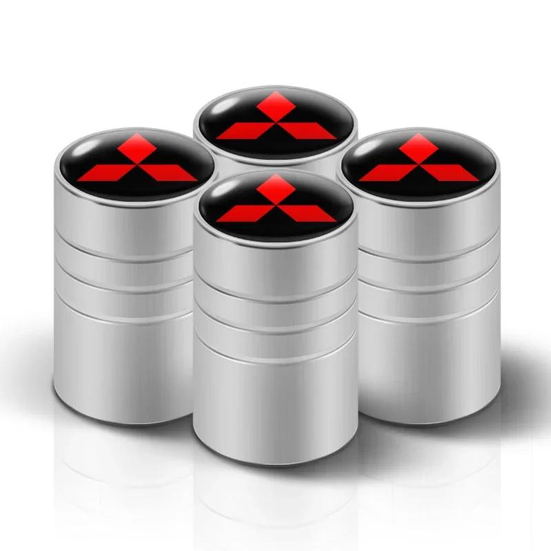 4PC Metal Car Badges Wheel Tire Valve Caps Covers Auto Accessories For Mitsubishi Ralliart Lancer EX Outlander 3 Pajero 4 ASX