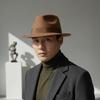 Vintage Trilby Cap Solid Color Wool Felt Hat Short Brim Cap Fedora Hat  Men / Women