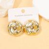 European and American retro high-end acrylic gold-plated stud earrings, electroplating personalized fashion women's stud earrings set