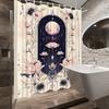 1pc Gothic Celestial Full Moon Shower Curtain with Floral Motif – Elegant Victorian and Modern Fantasy Aesthetic