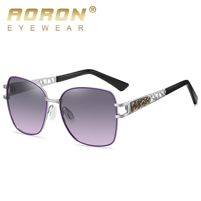 Women's 2022 Fashion Metal Polarized Rhinestone Sunglasses, Large Frame A683